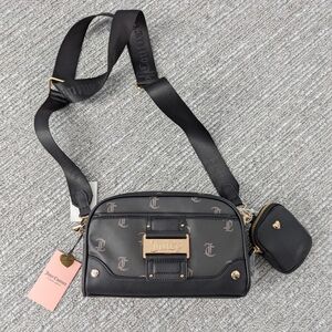 BNWT - Juicy Couture Black Shoulder or Crossbody Bag/Purse With Change Pouch